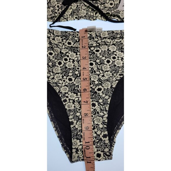 Robin Piccone Bikini Swim Top M Color Black Bottom High Rise Solid Sz M#20 - Picture 5 of 9